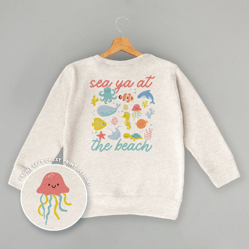 Sea Ya At The Beach Doodles (Kids Back Print)