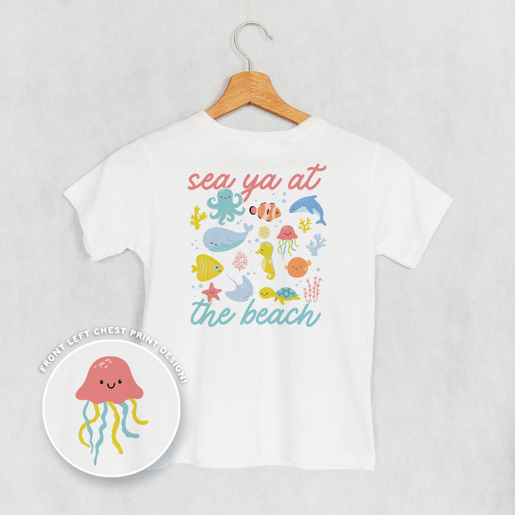 Sea Ya At The Beach Doodles (Kids Back Print)